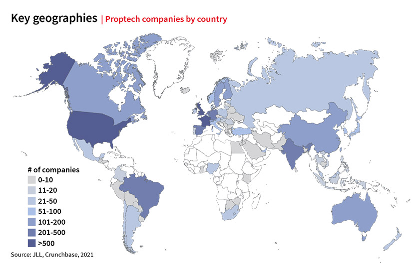Proptech companies by country