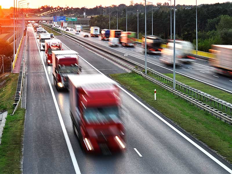 Four lane controlled-access highway in Poland.