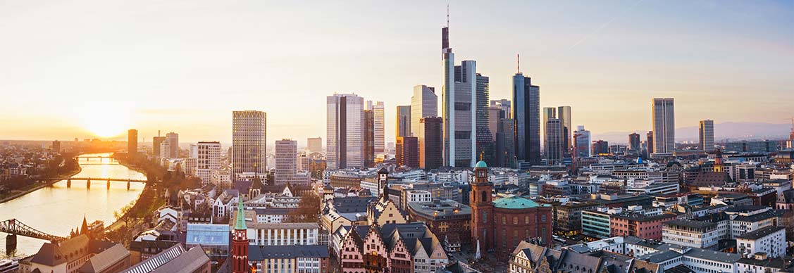 Frankfurt am Main in the evening