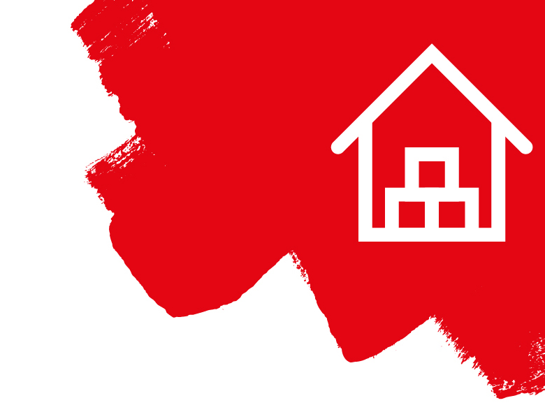 Home logo in red background